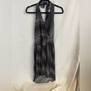 Le Chateau Black and White High Low Dress